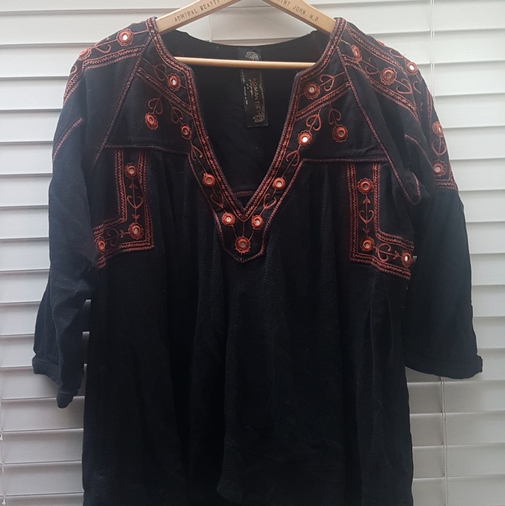 Free People New Romantics M oversize boho top